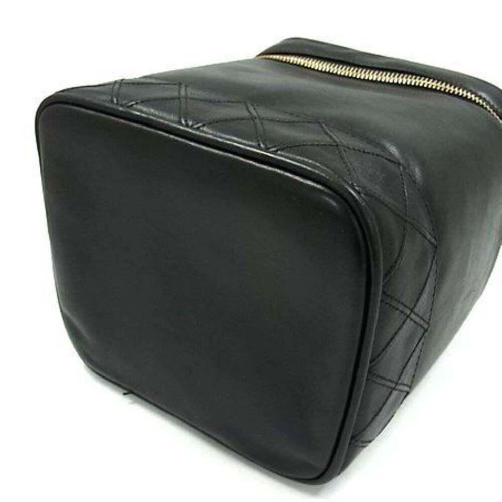 CHANEL Black Lambskin Leather Logo Vanity Bag - Picture 4 of 8